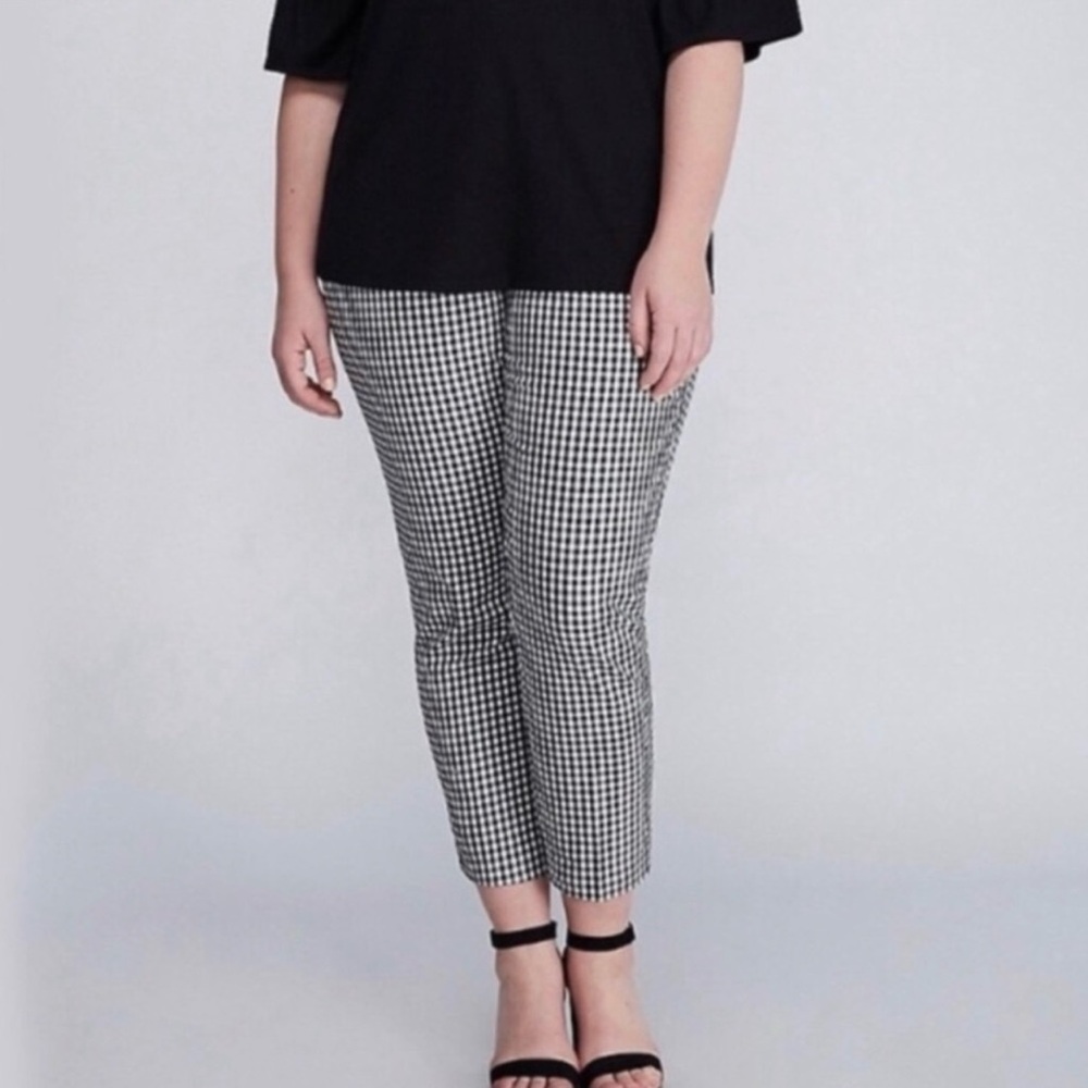 Lane Bryant NWT The Lena Curvy Fit Stretch Gingham Print Ankle Pants Size 18